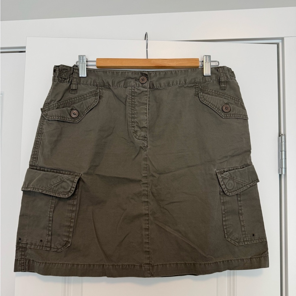 J. Crew Dark Green Mini Cargo Skirt